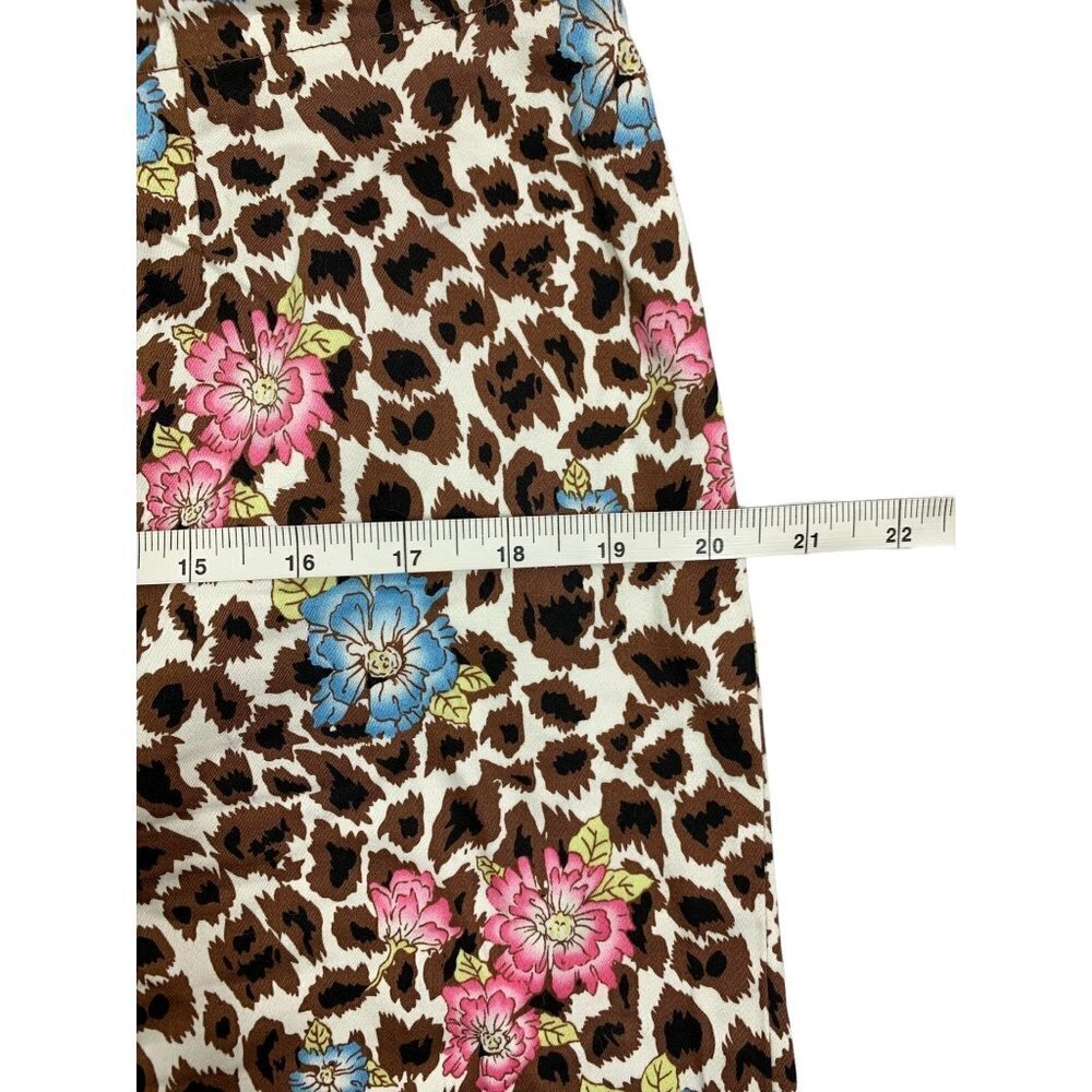Nicole Miller Women's Short Brown Floral Skirt - Picture 5 of 6